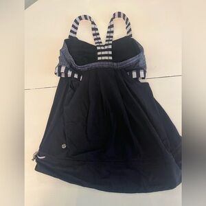 lululemon athletica Black Tank Top with Striped Straps